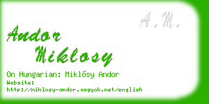 andor miklosy business card