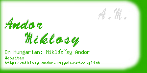 andor miklosy business card